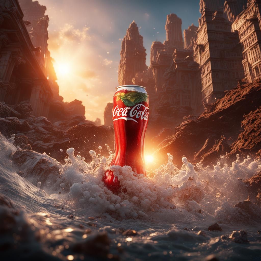 Earth and Sun Coca-Cola Collision: Detailed Matte Painting