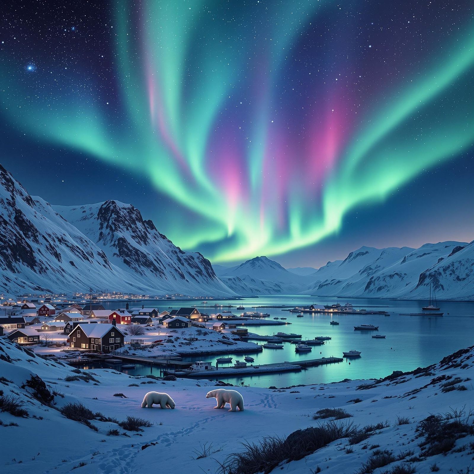Aurora Borealis Over Svalbard Seed Vault