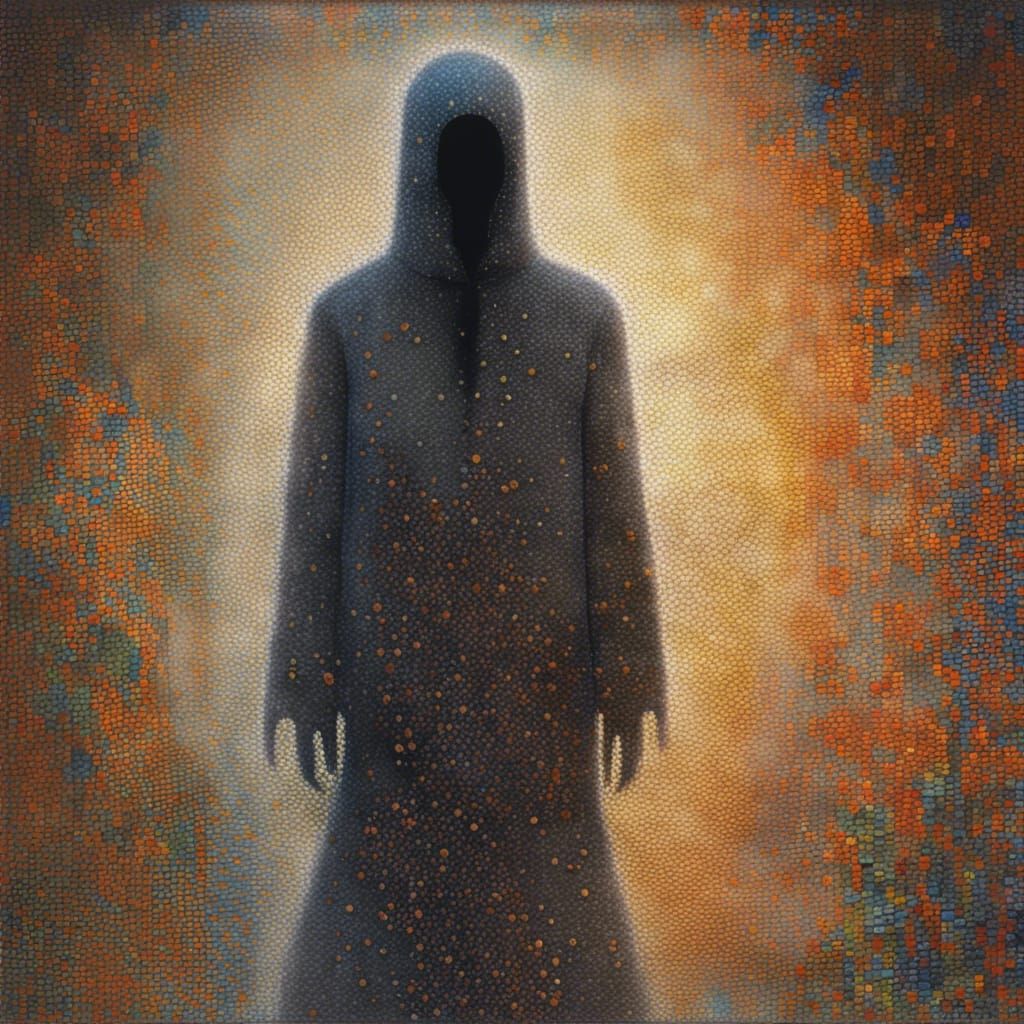 Translucent Shadow Ghost in Pointillism Style