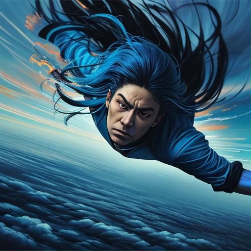 Person Falling Through Air in Cinematic Style