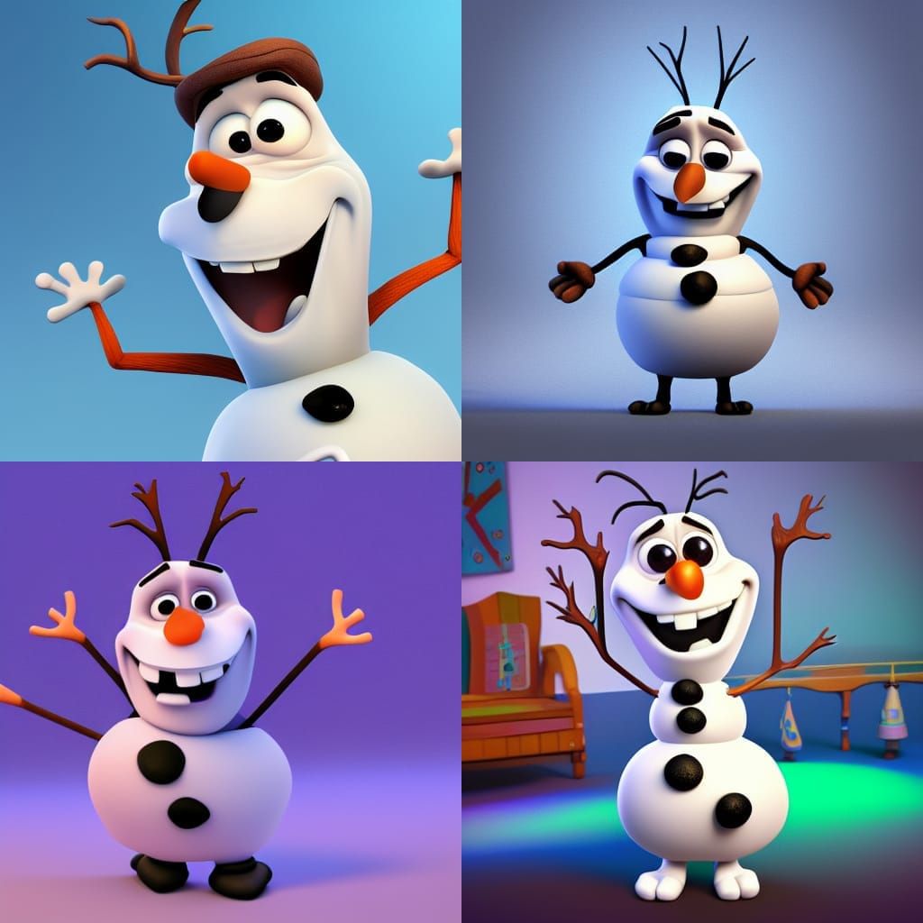 Olaf from Frozen as 3D Digital Art
