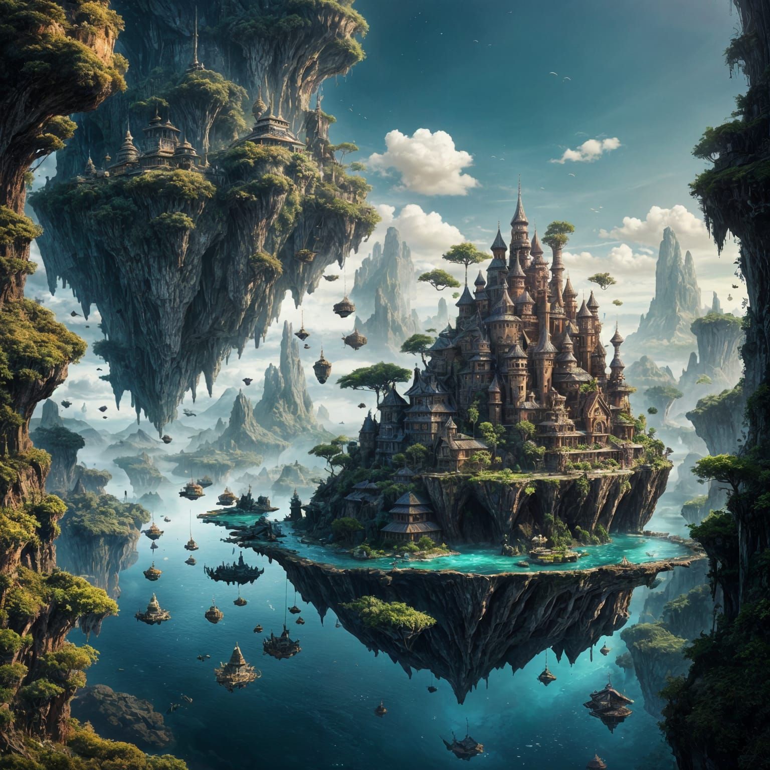 Pocket Dimension of Floating Islands: Digital Matte Painting