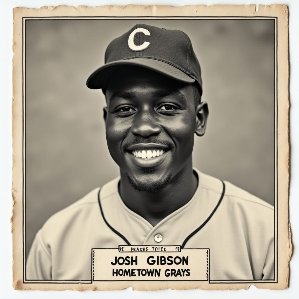 Vintage Negro League Baseball Card of Josh Gibson