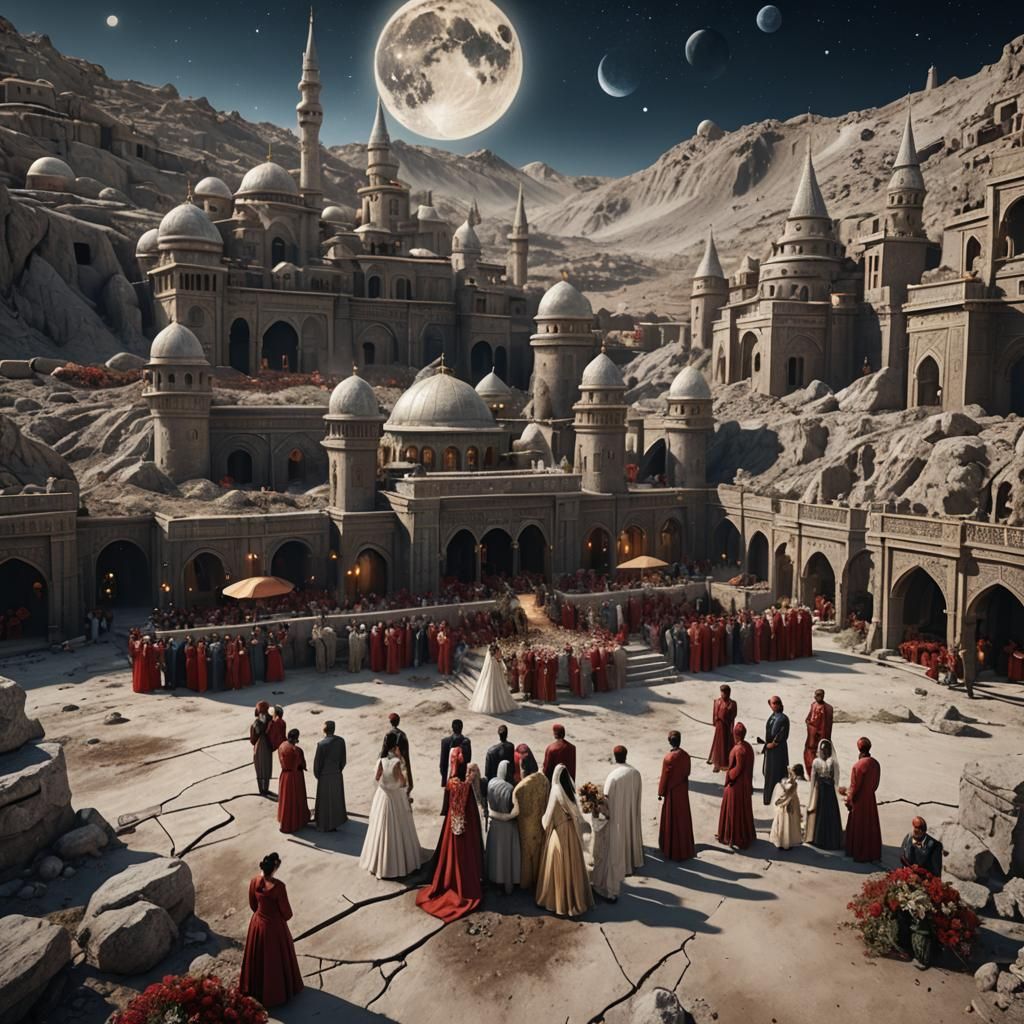 Turkish Wedding on the Moon: Fantasy Concept Art