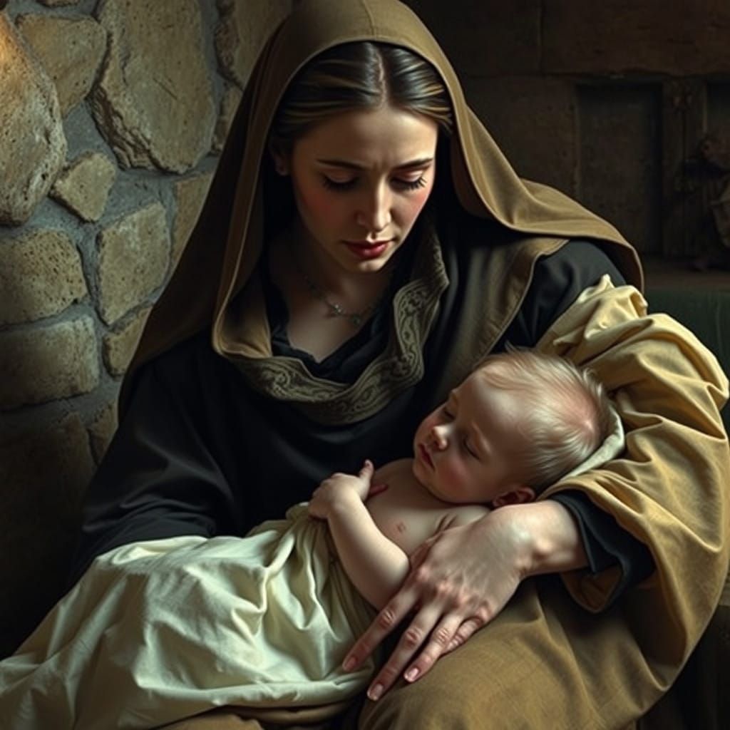 A Mother's Eternal Sorrow in Renaissance Style