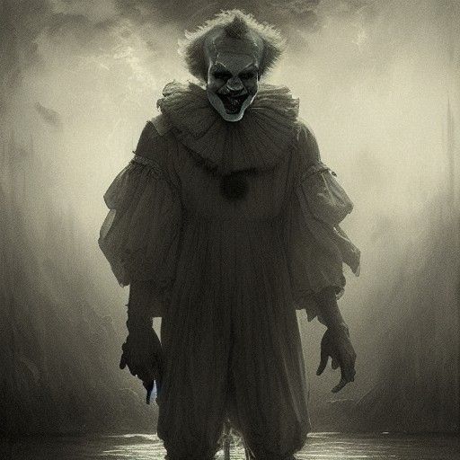 Terrifying Pennywise in Gothic Horror Style