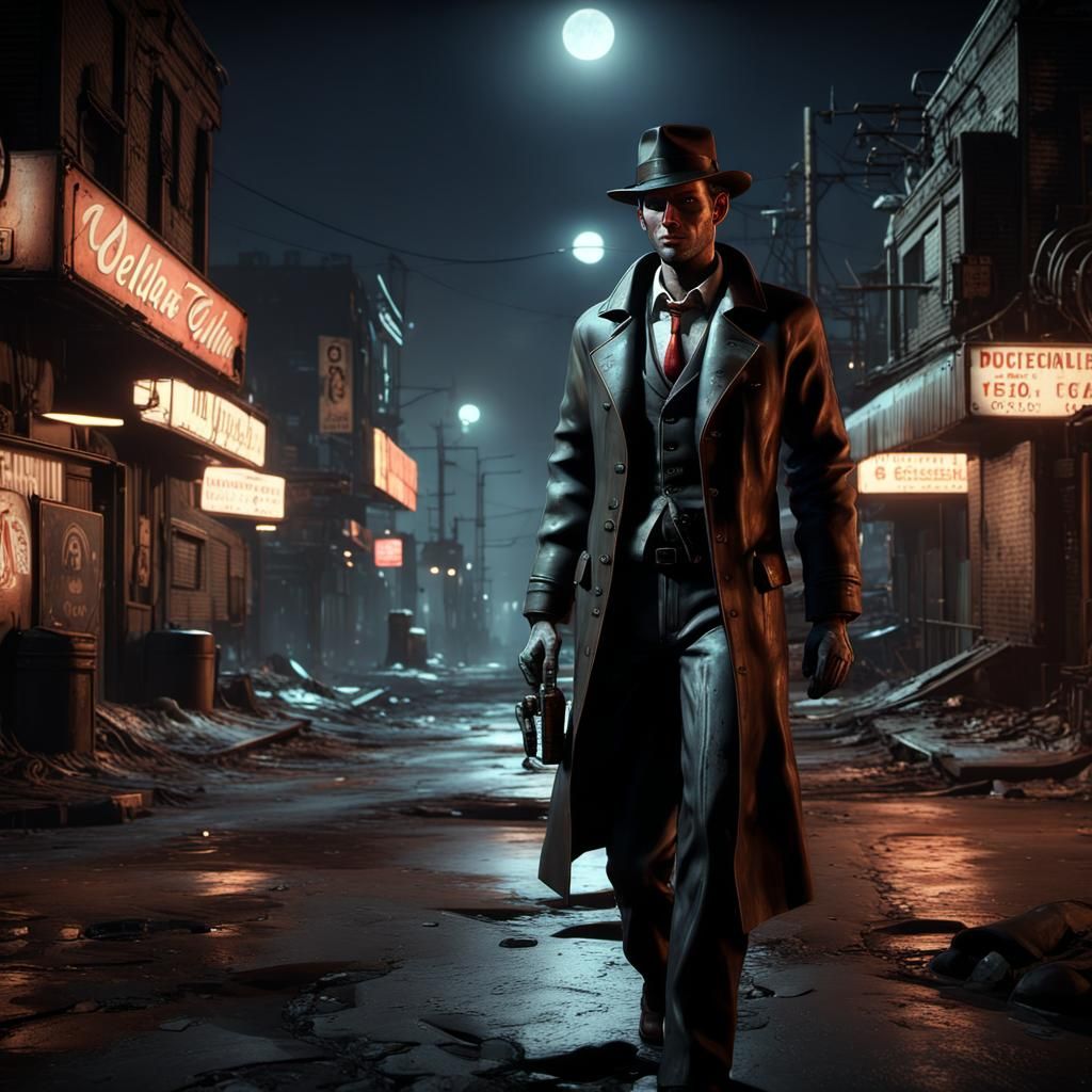 Nick Valentine Returns to Diamond City: Fallout 4 Portrait