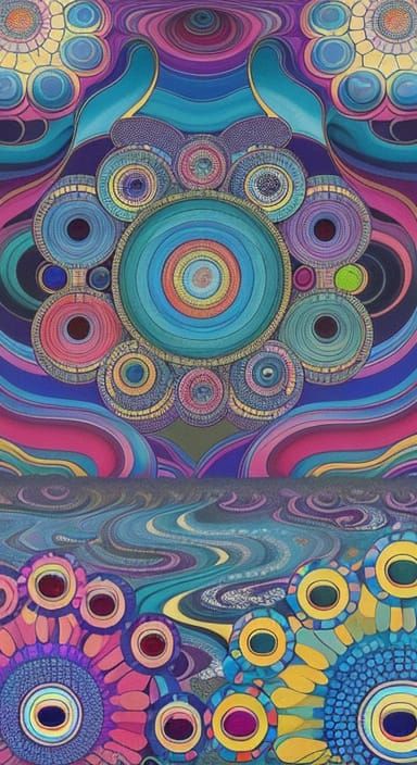 Vibrant Surreal Garden in Superflat Style