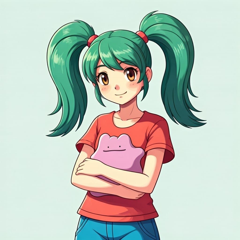 Girl Cradles Ditto in Dreamlike Fantasy Illustration