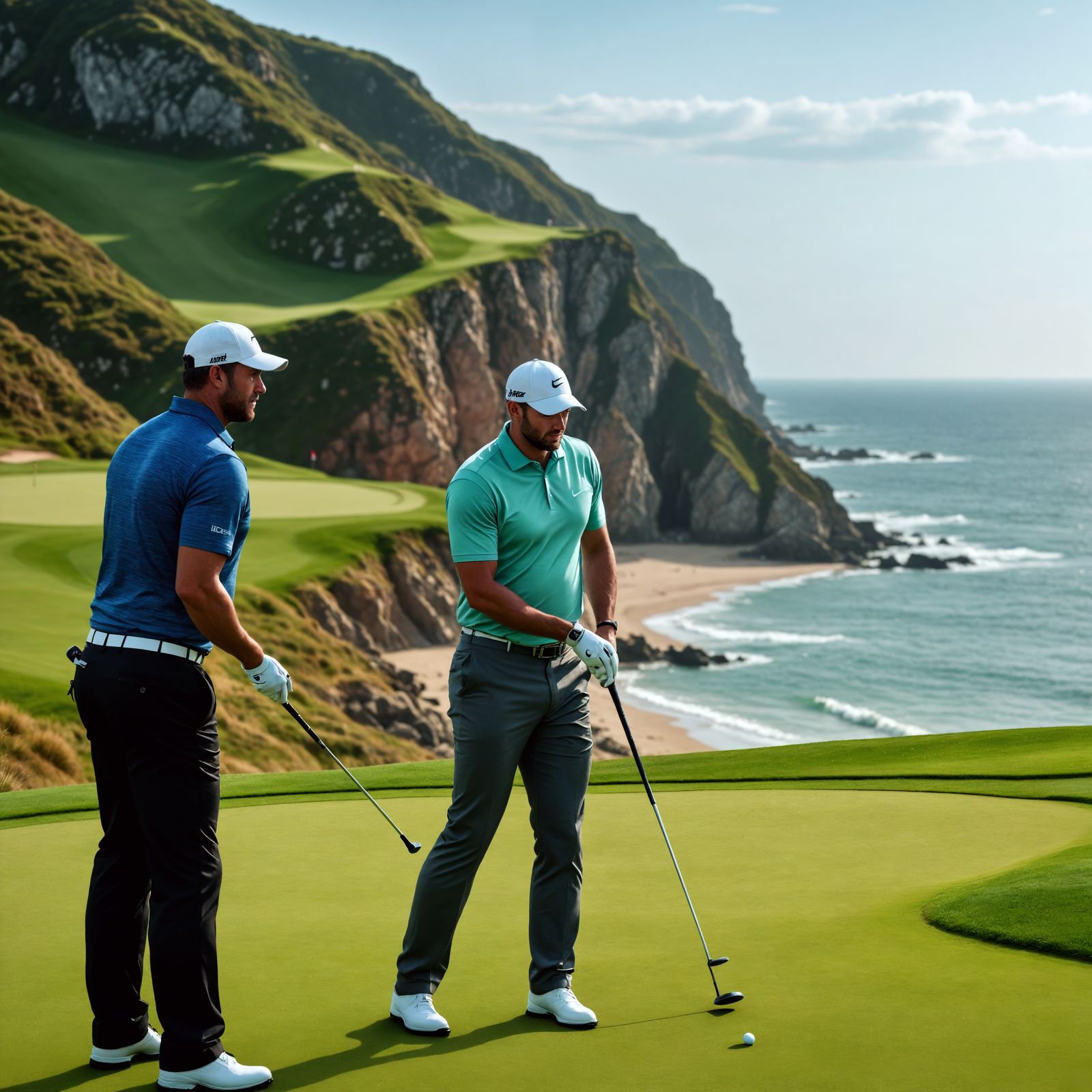 Seaside Golf Course in Hyperrealistic Style