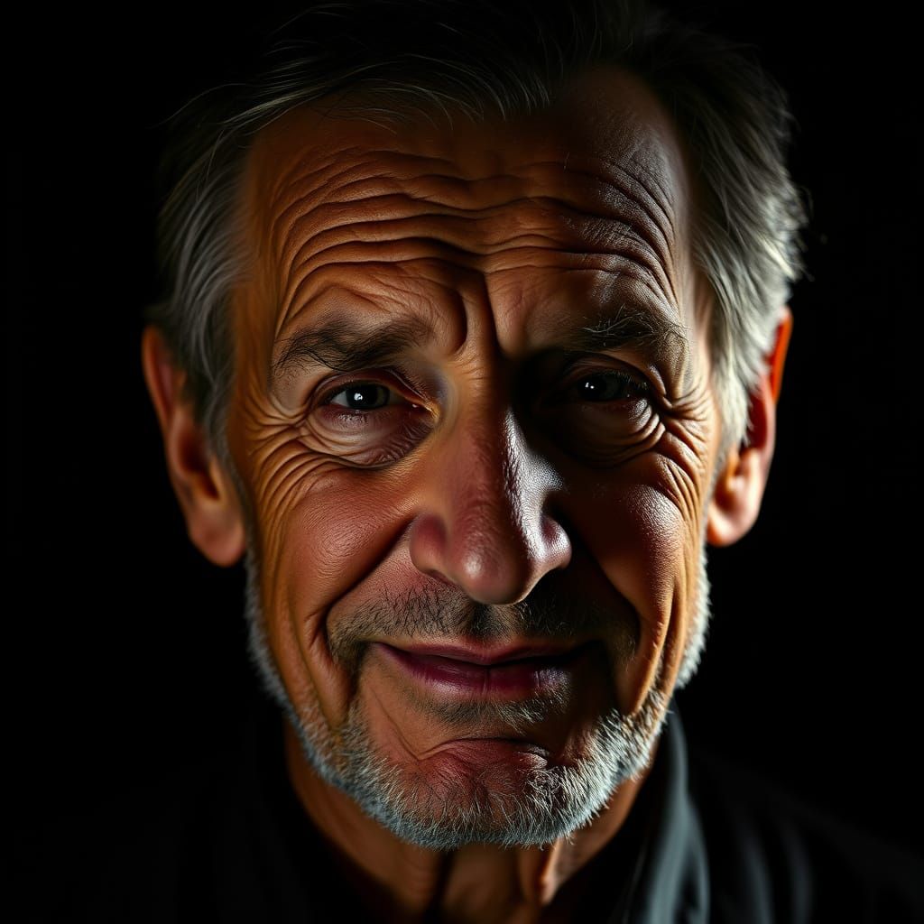Chiaroscuro Portrait of a Kind-Eyed Man