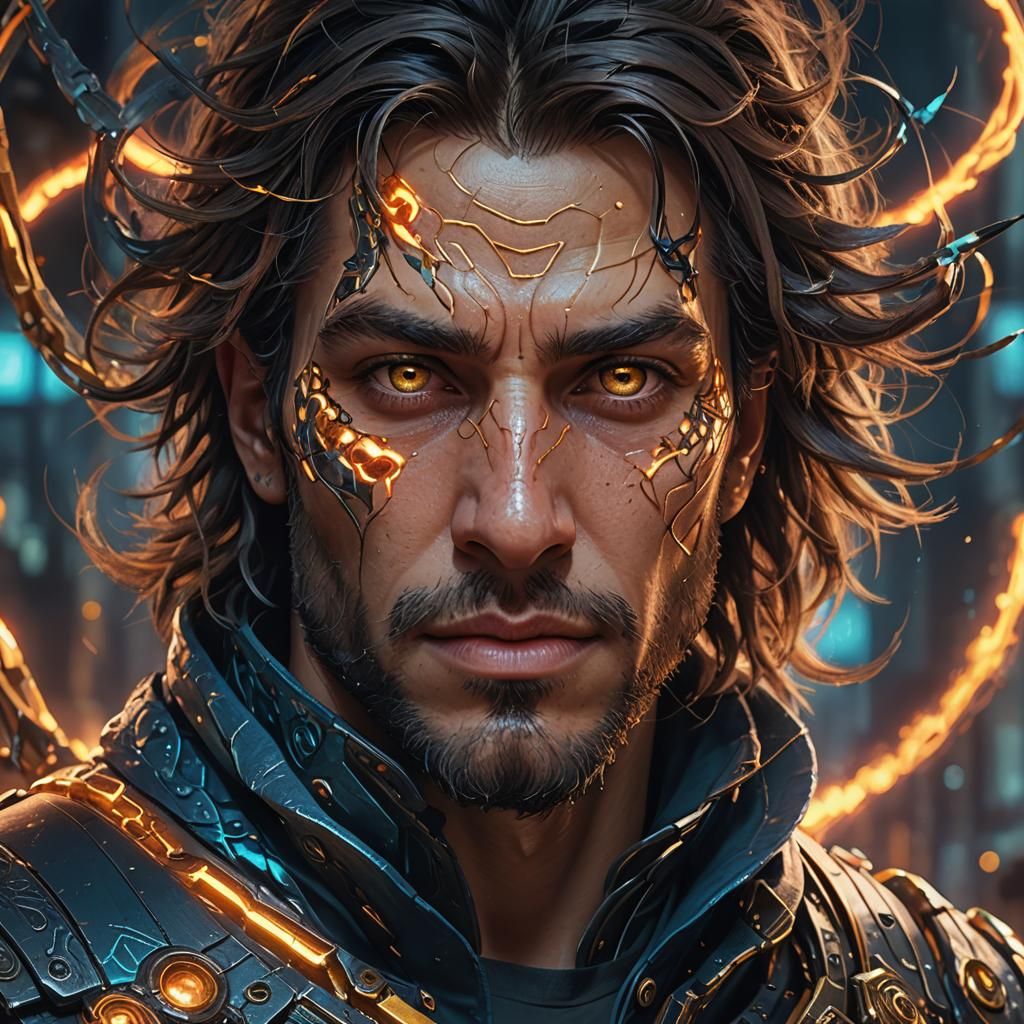 Fantasy Concept Art: Man Evading Facial Recognition