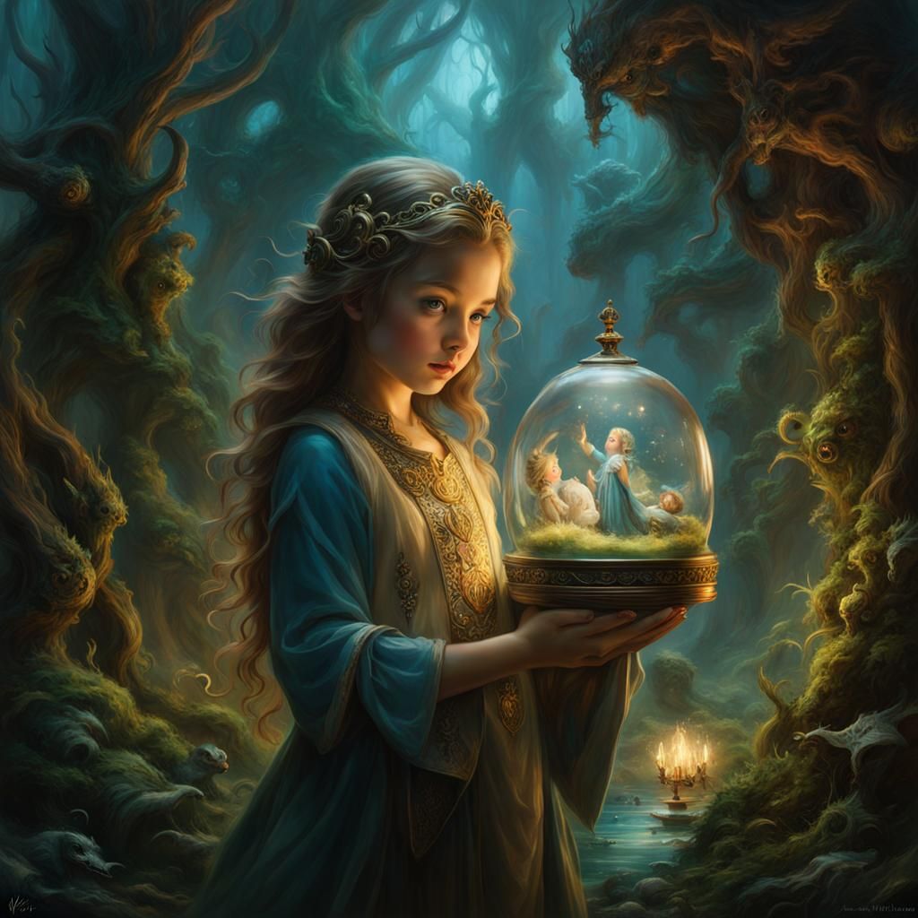 Enchanted Miniature World Emerging: Digital Illustration