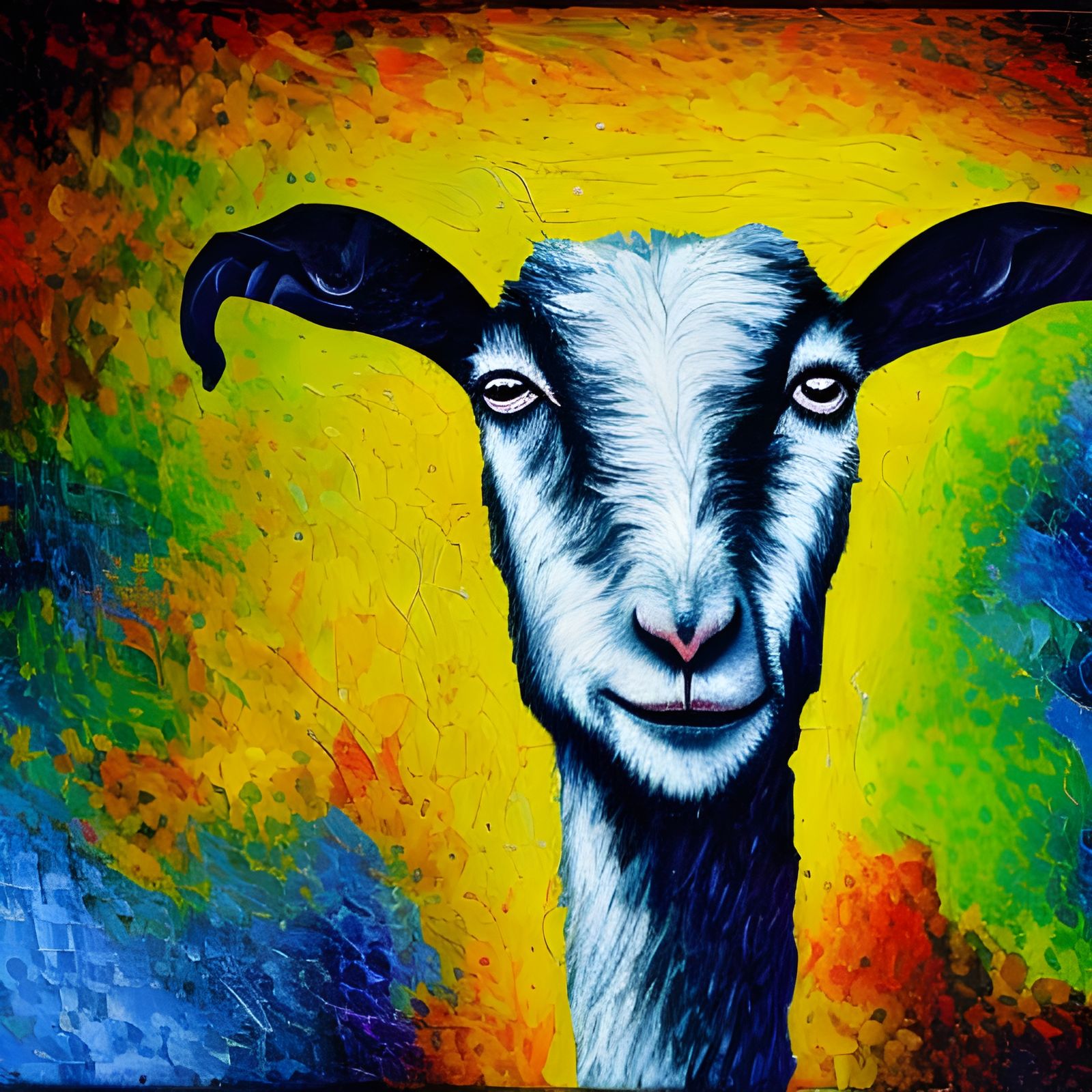Goat Apocalypse: Surrealist Oil Painting in Expressionist St...