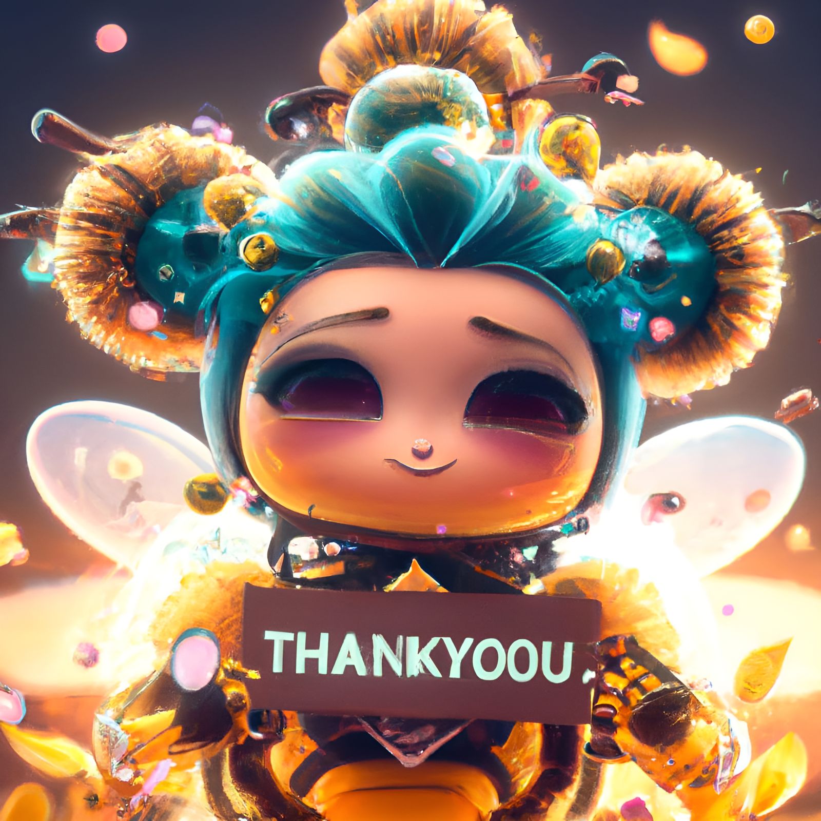 Elegant Chibi Queen Bee Says Thank You
