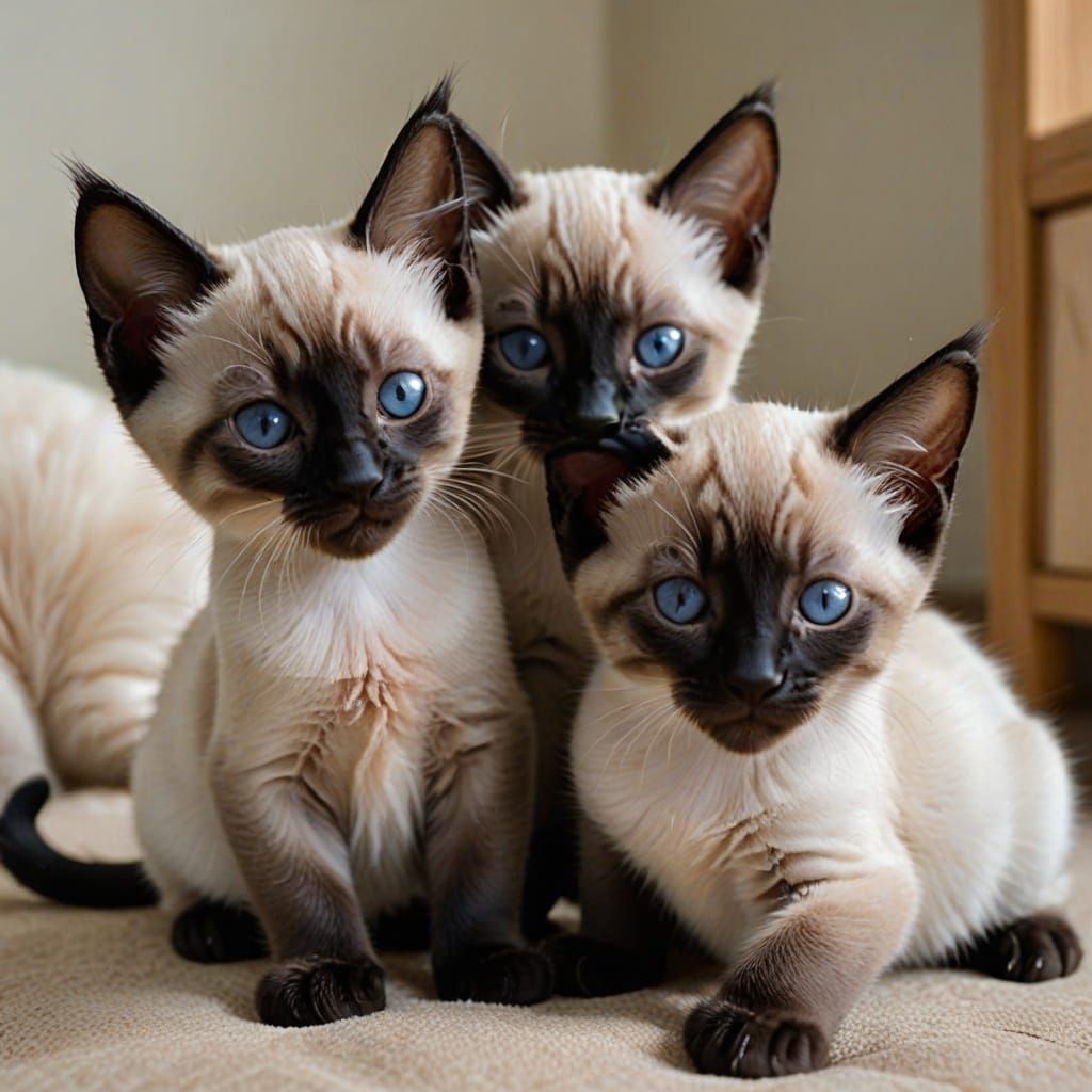 Playful Siamese Kittens Generated by AI