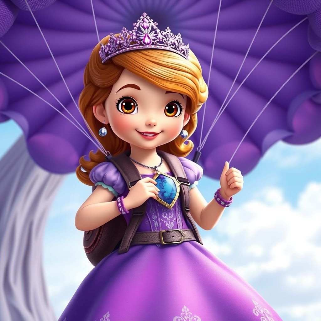 Princess Sofia with Purple Parachute, Disney Style