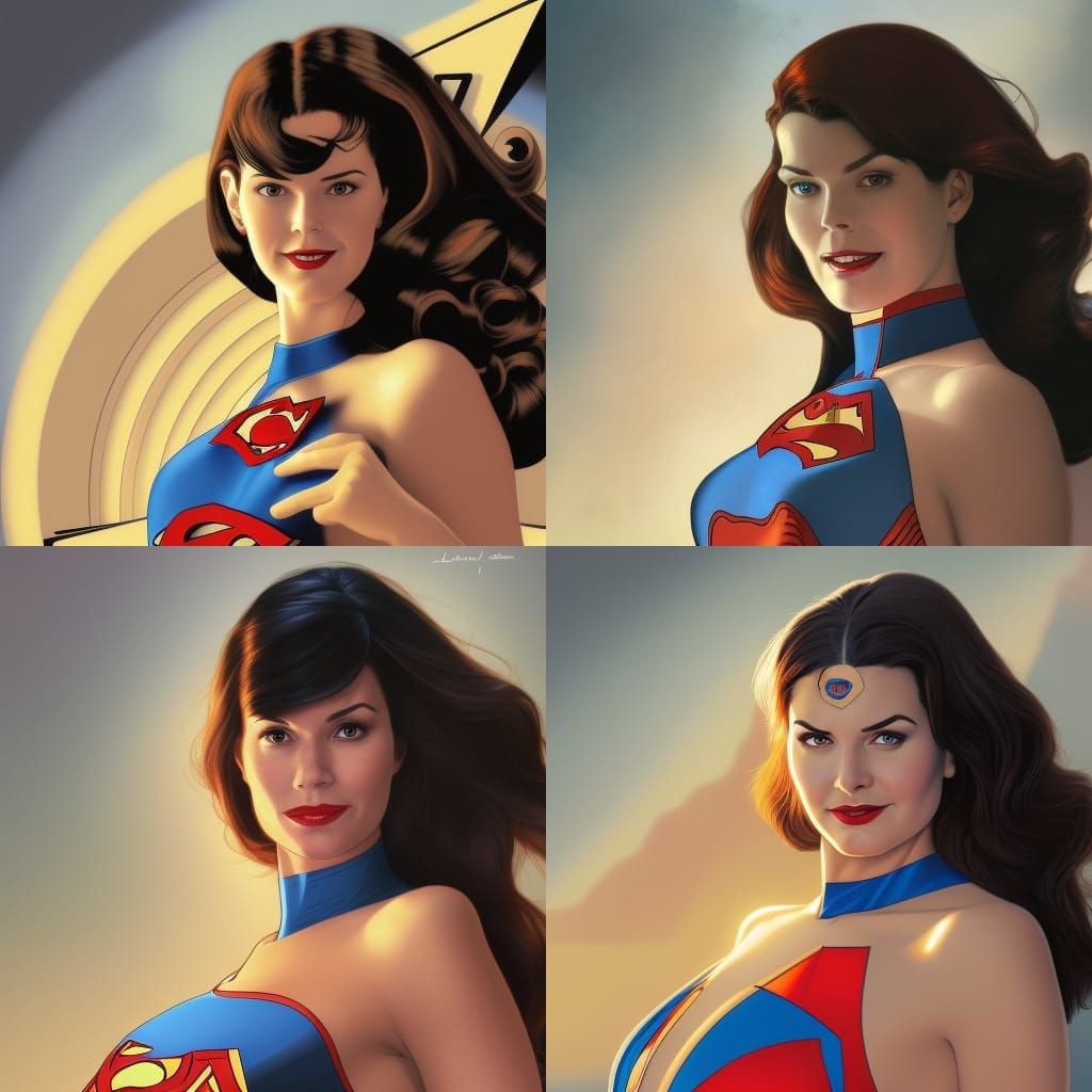 Lois Lane as Superwoman, Comic Art Portrait