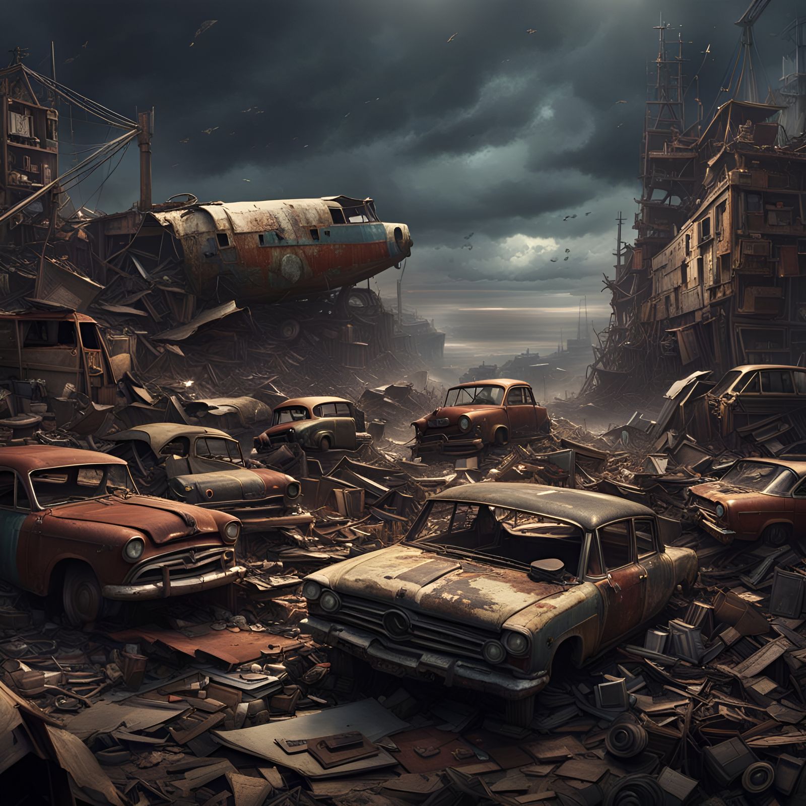 Epic Junkyard Digital Matte Painting