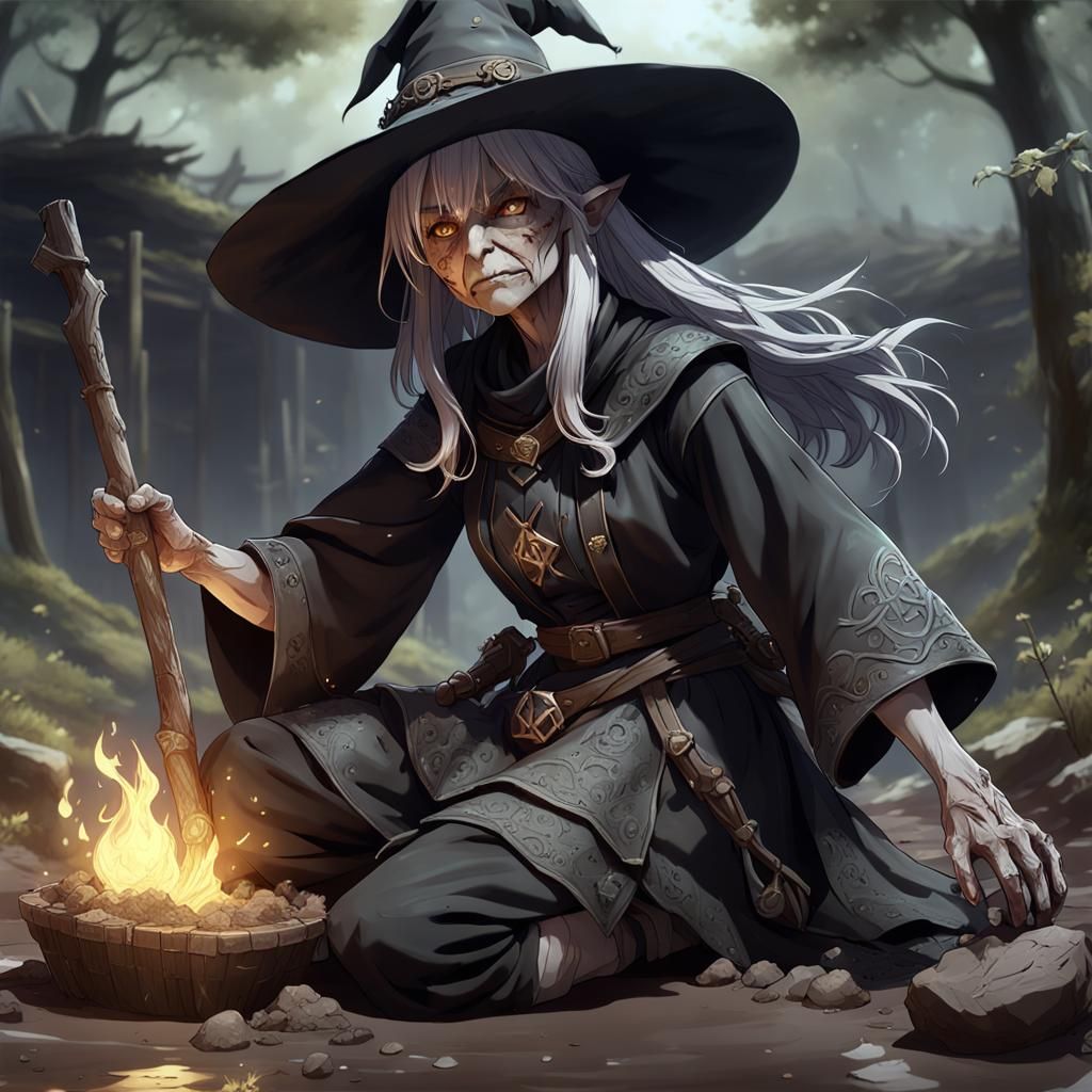 Earth Witch Raising the Dead in 3D Anime Art