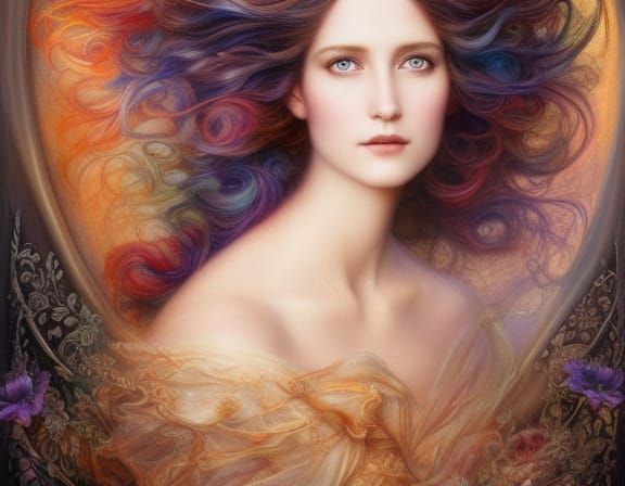 Elegant Mother Portrait in Detailed Matte Painting Style