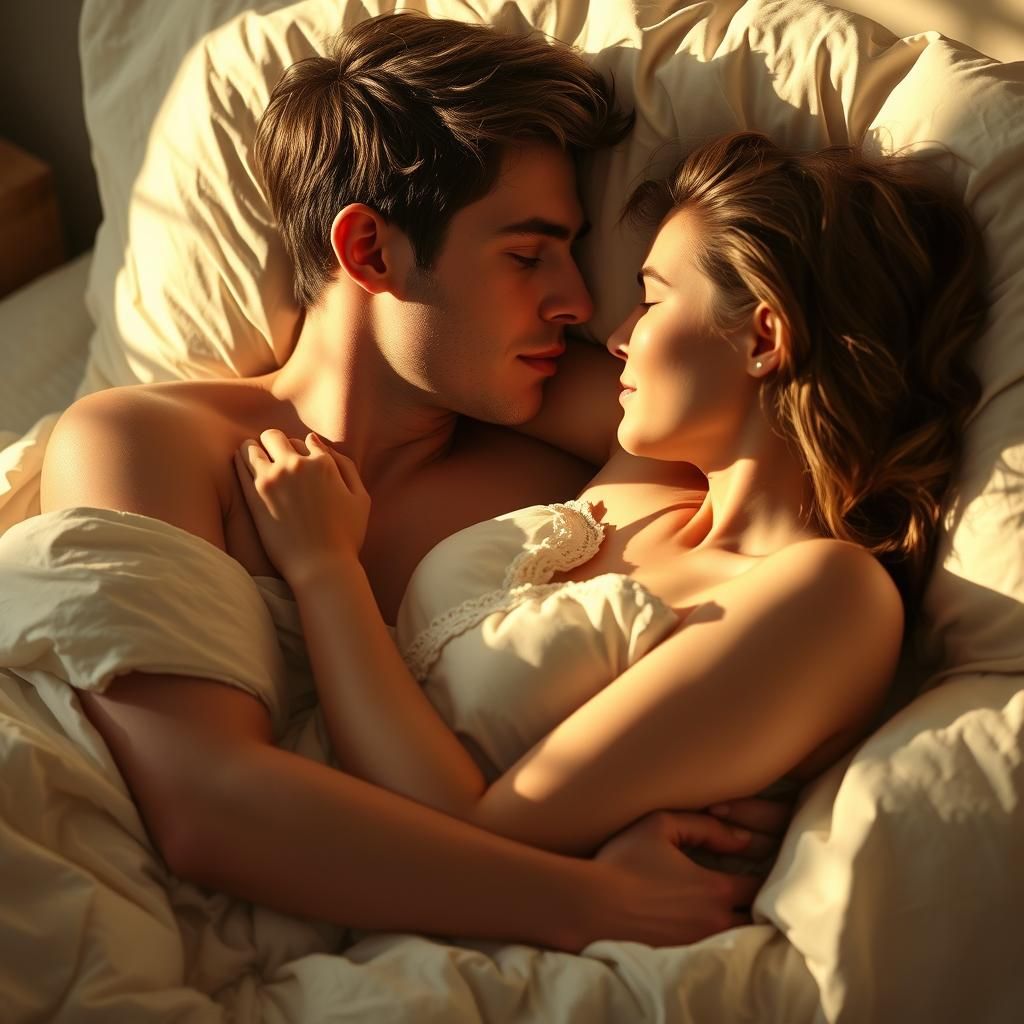 Intimate Morning: A Couple's Gentle Embrace