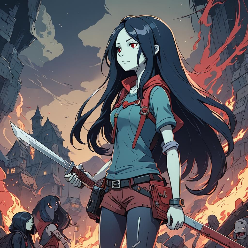 Marceline Adventure Time in Anime Manga Style
