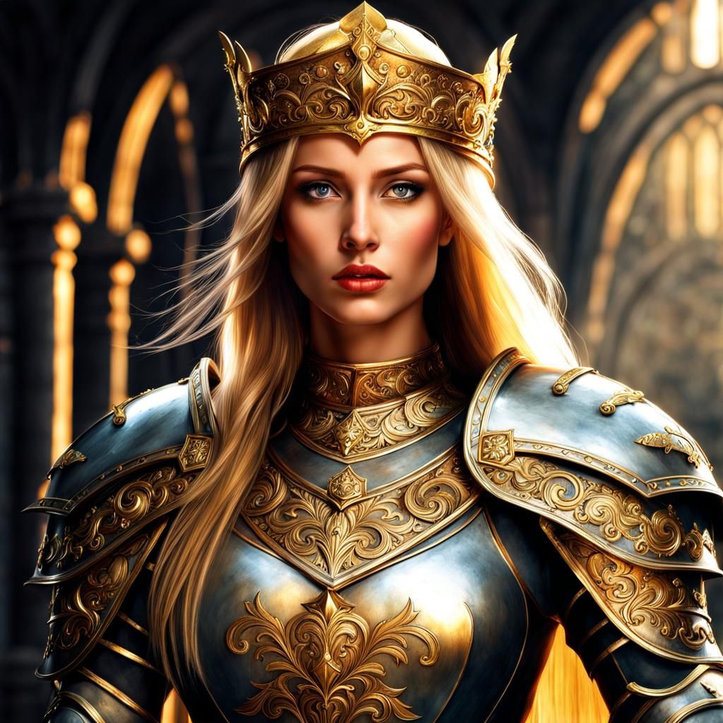 The Queen, about to address her troops