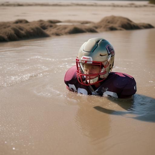 Football Player's Perilous Descent into Quicksand