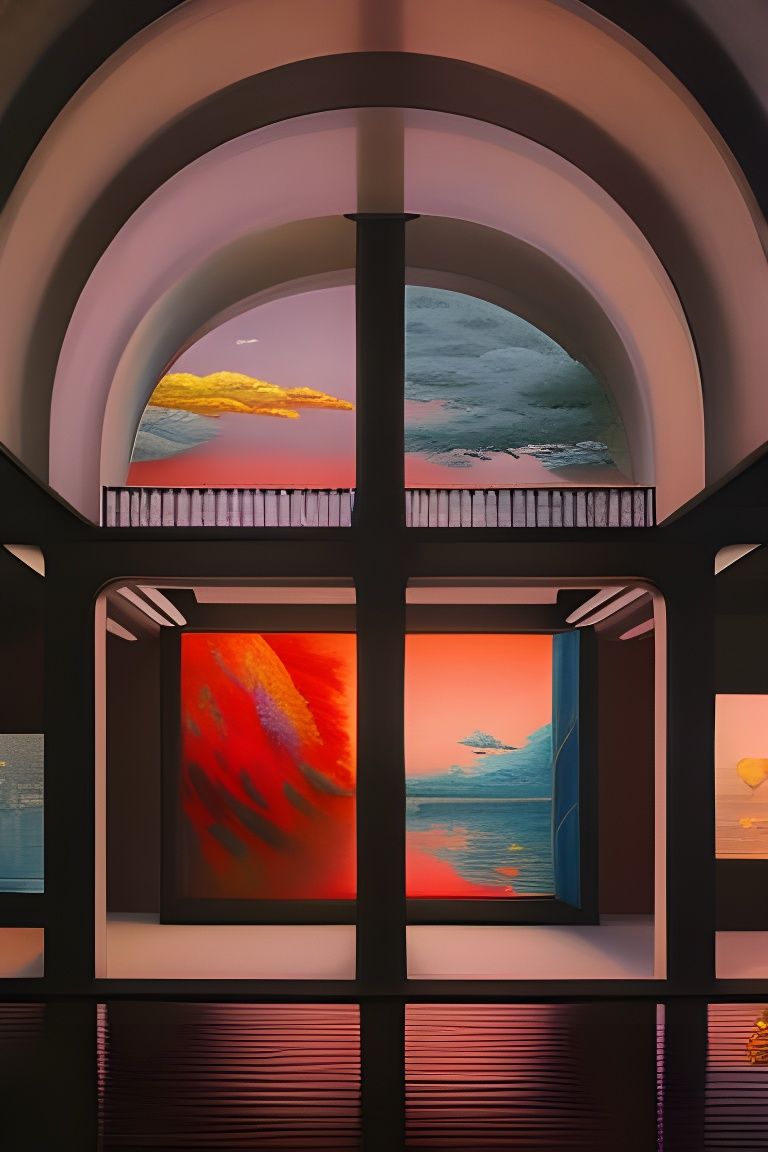 Thriving Submarine City at Sunset in Steamnouveau Style