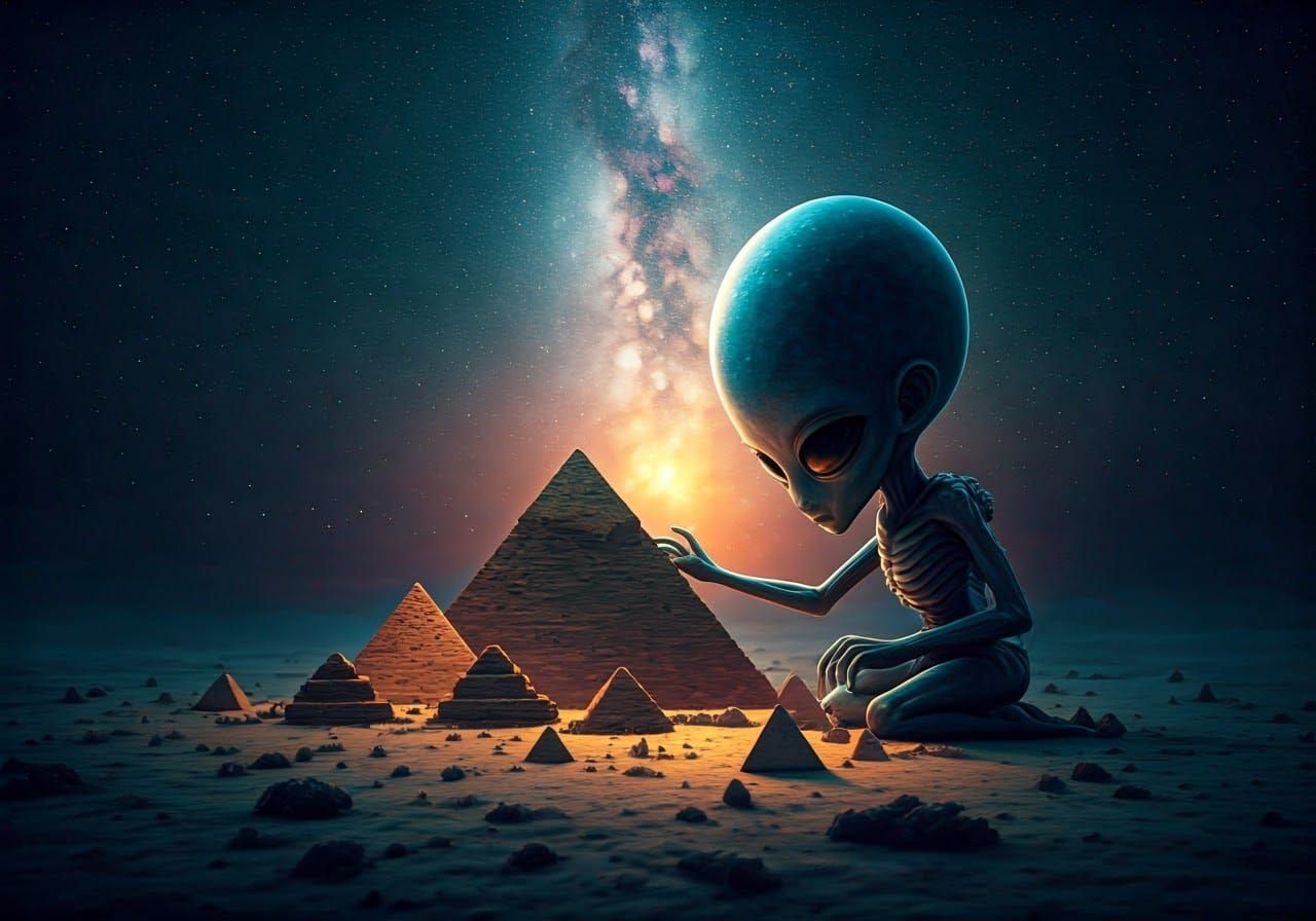 Alien Giants Build Pyramids: Diorama in Ultra Detail