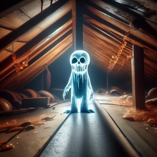 Anthropomorphic Screaming Potato on a Bridge, Maximalist Art