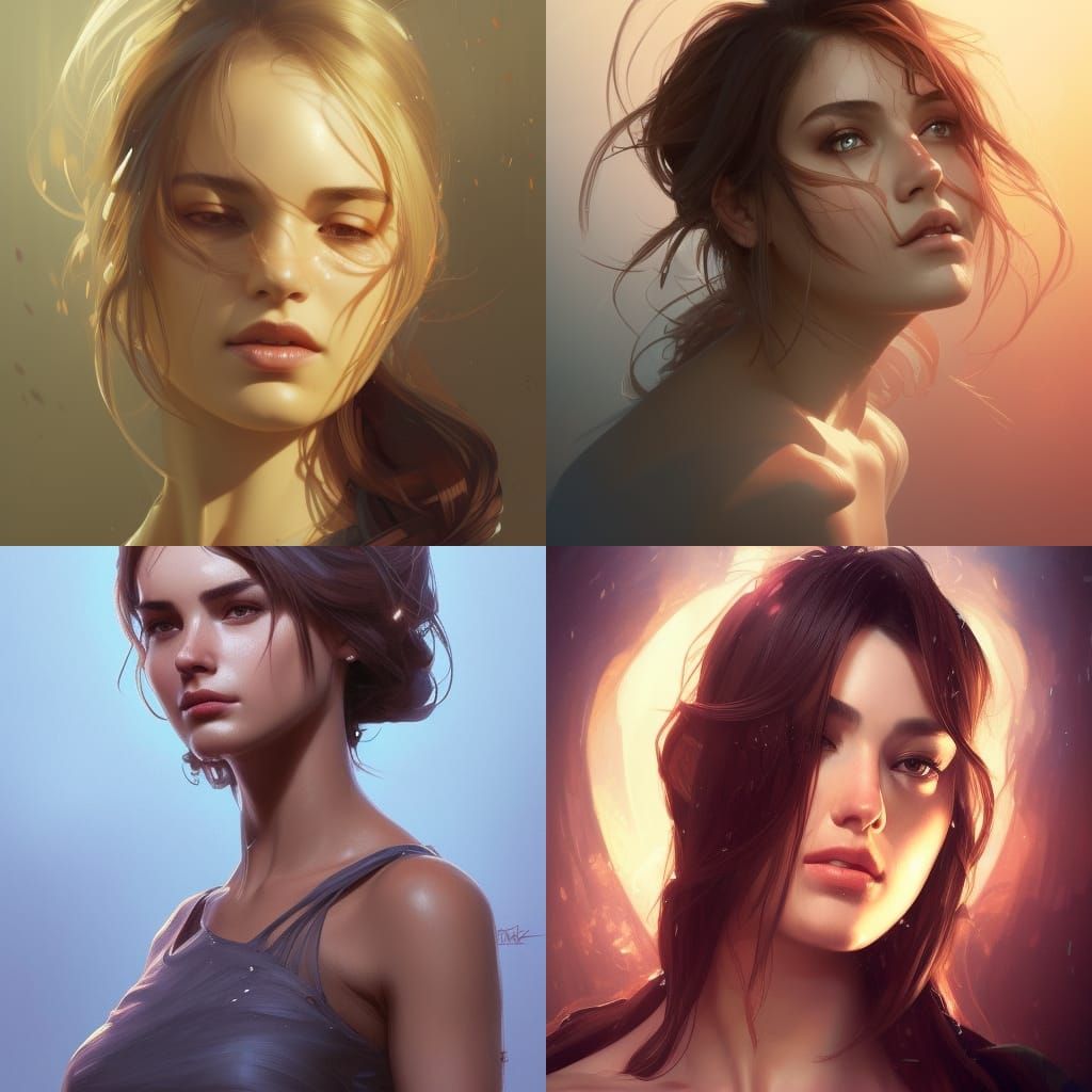 Hyperdetailed Portrait of a Woman in Art Nouveau Style