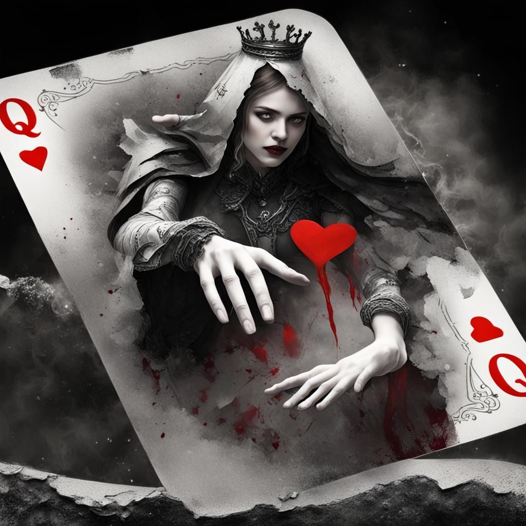 The Mean Queen Reaching for Alice: Digital Matte Painting