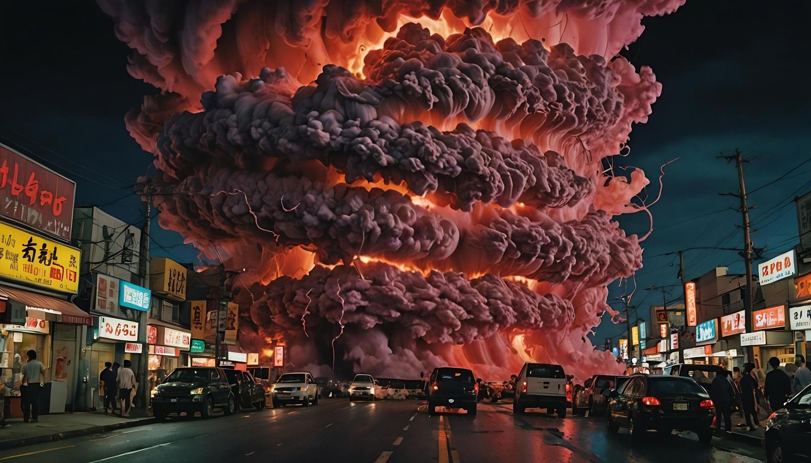 Surreal Tornado in Daido Moriyama Style