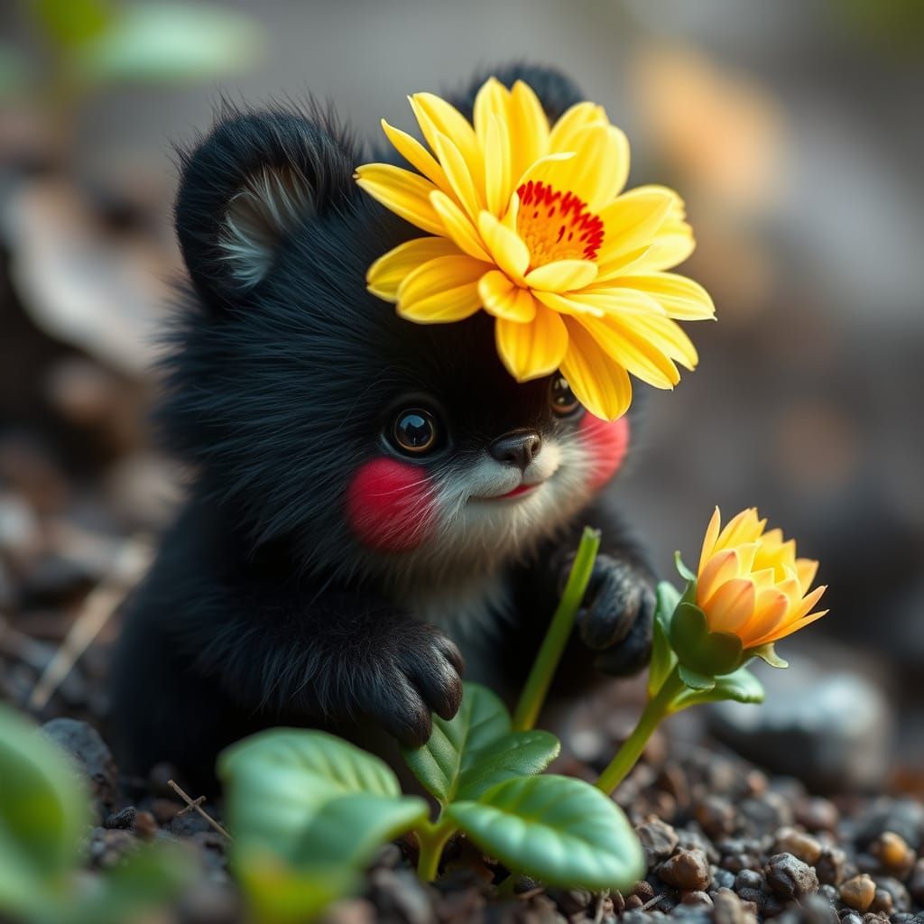 Magical Creature Offers Vibrant Bloom in Cyberpunk Aesthetic