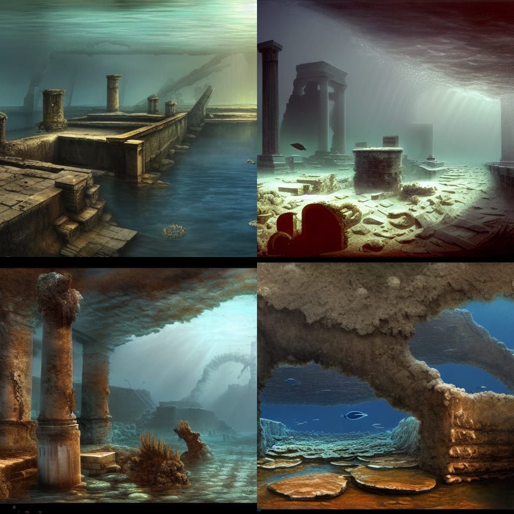 Submerged Rome Ruins: Post-Apocalyptic Reef Waterscape