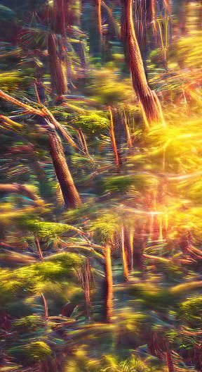 Abstract Sunny Forest in 8K Resolution
