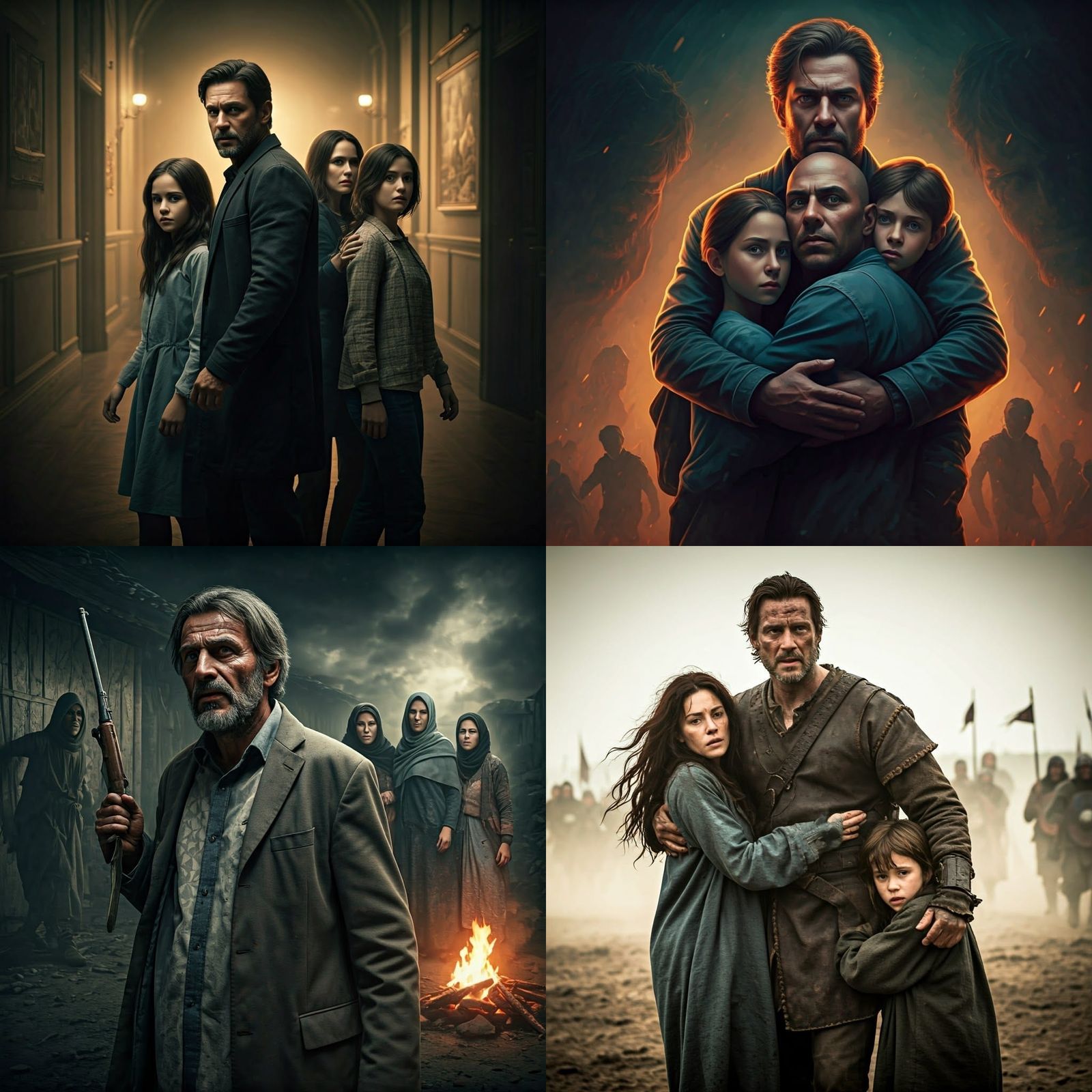 Hyperrealistic Fight Scene: Protecting Family