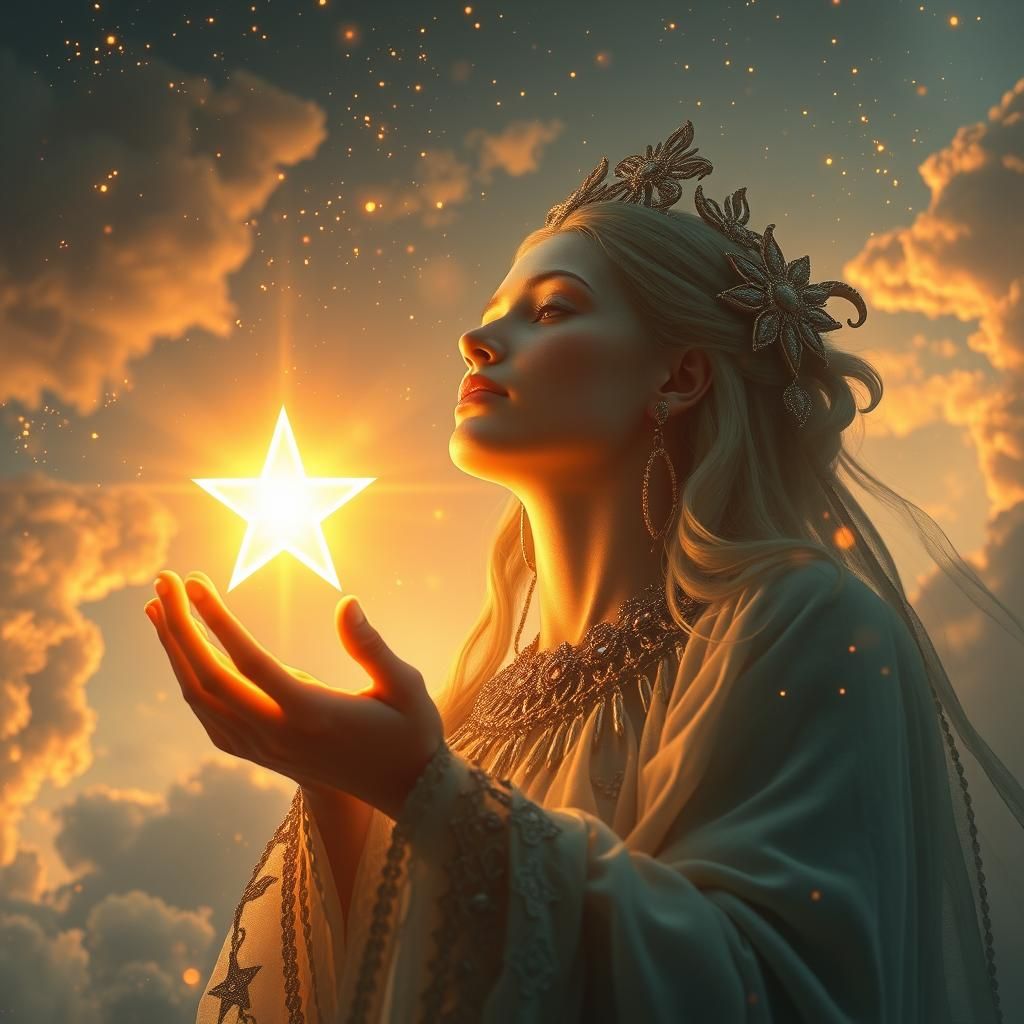 Ethereal Being Releases Star: Digital Surrealist Art