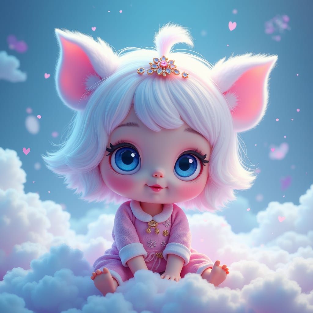 Disney-Inspired Chibi Doll in Dreamy Setting