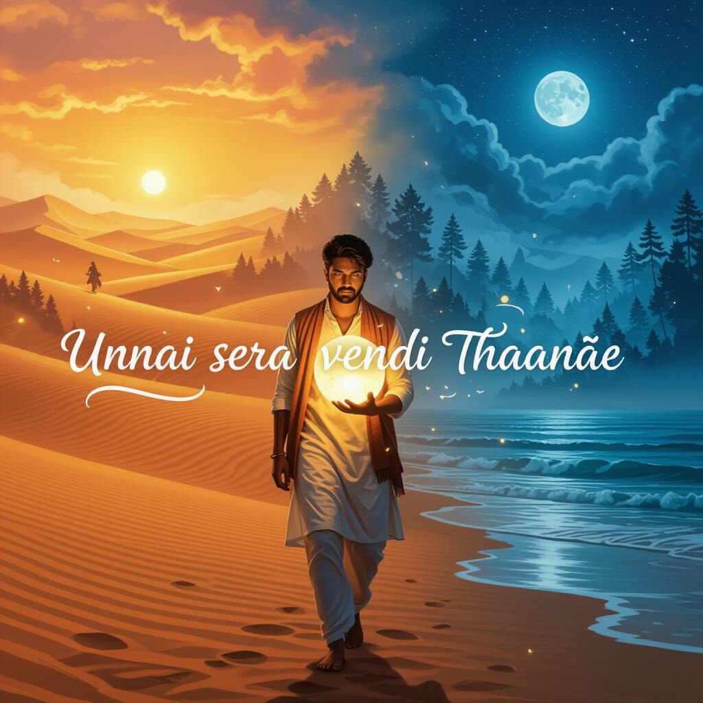 Man's Journey Through Dreamscapes in Emotional Painting