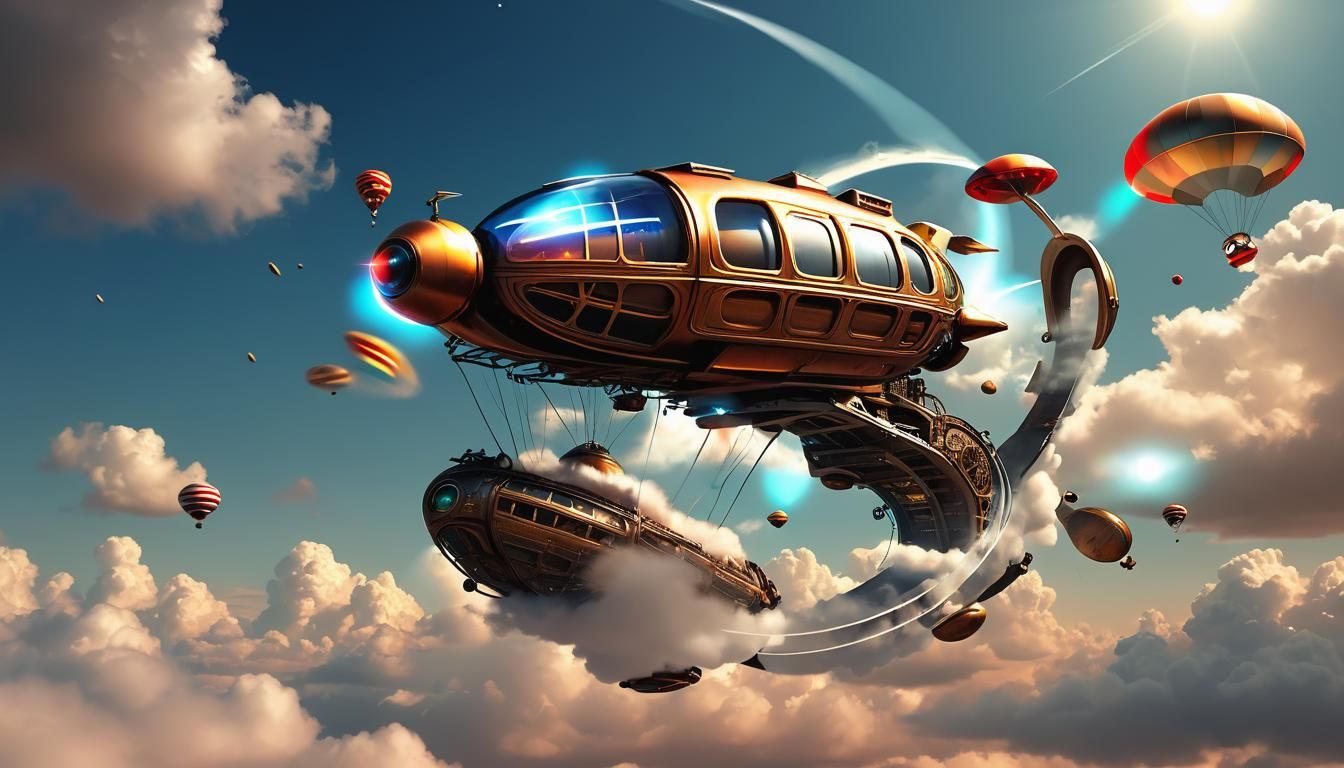 Time Traveling Dreamscape in Futuristic Style