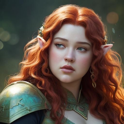Fantasy Elf Portrait in Hyperrealistic Style
