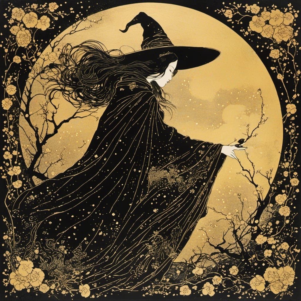 Witch in Japanese Art Style