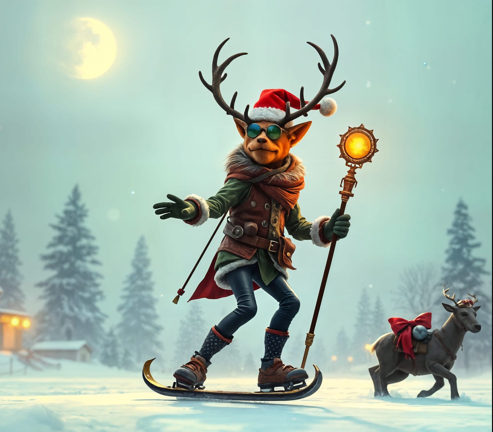 Steampunk Cyborg Rudolph Ice Skates Kremlin