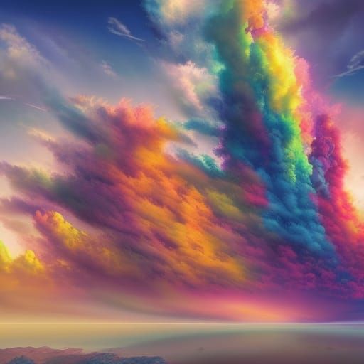 Epic Colorful Clouds Digital Matte Painting