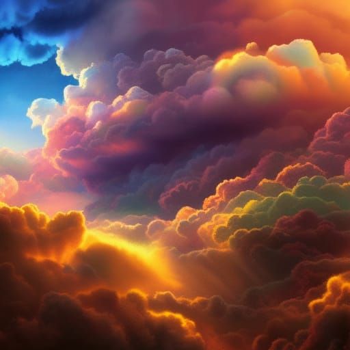 Epic Colorful Clouds in Digital Matte Painting