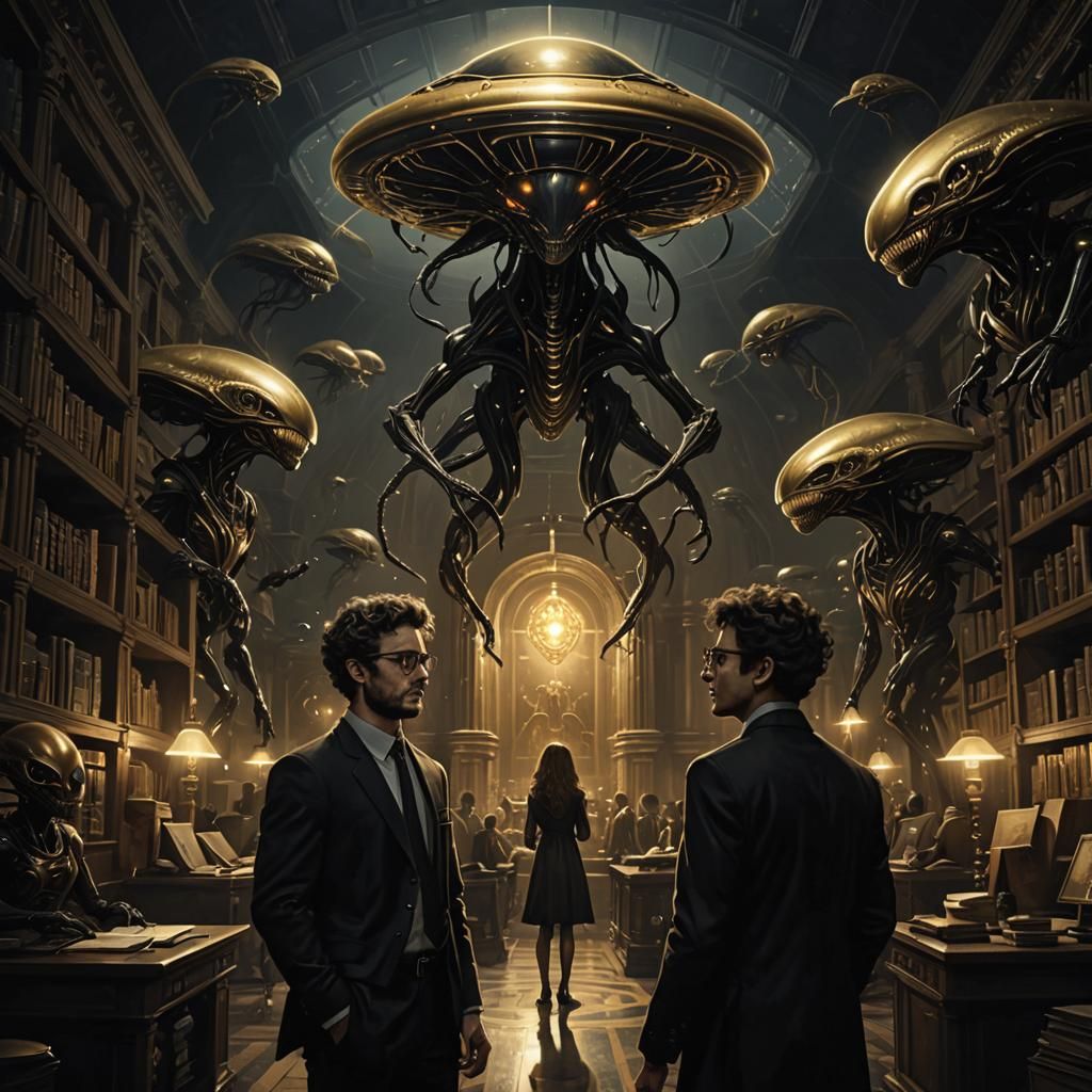 Dark Academia: Alien Invasion in Black and Gold