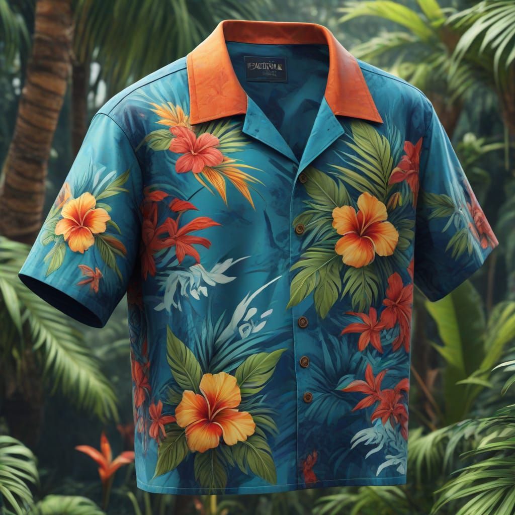 Detailed Matte Painting for Hawaiian Shirt Day